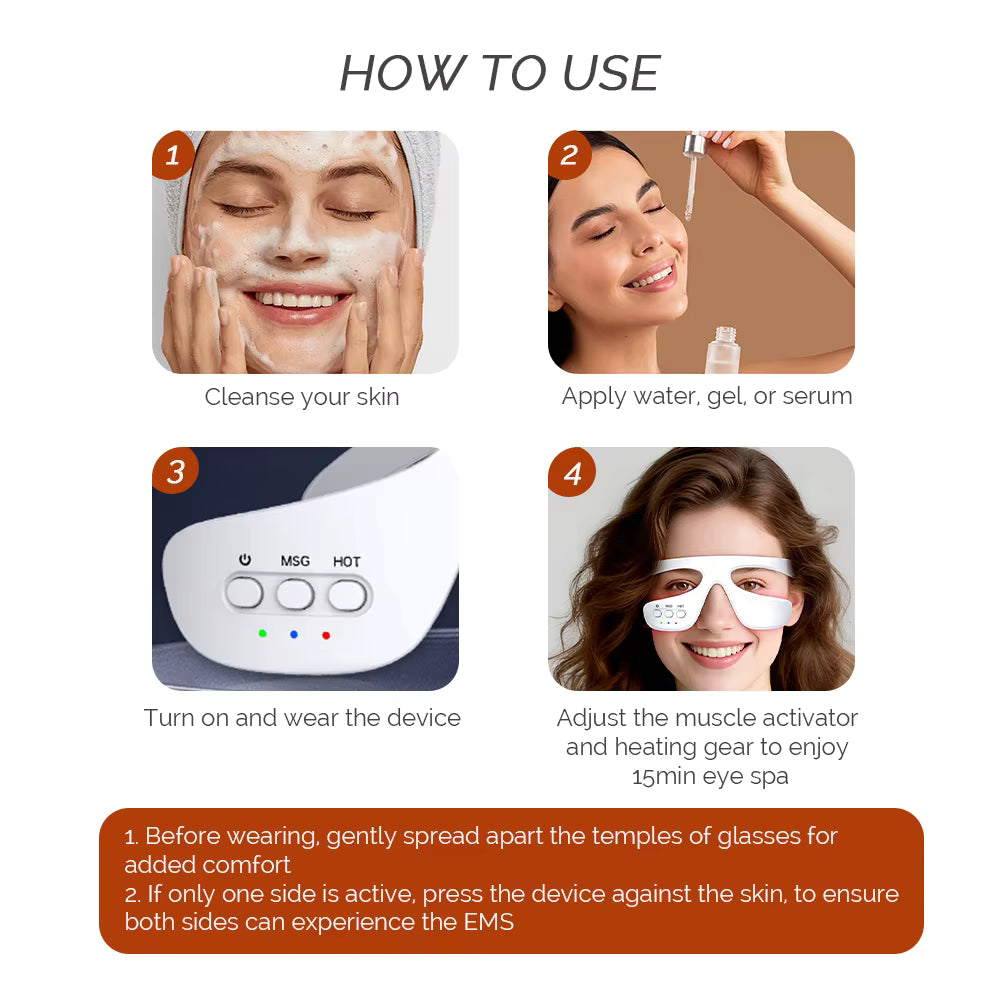 Appareil de massage des yeux pour atténuer les cernes et les poches sous les yeux, soin du regard